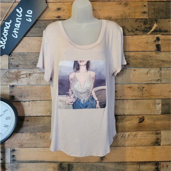 Love J women's fashion top with sparkle front size large - Picture 1 of 12